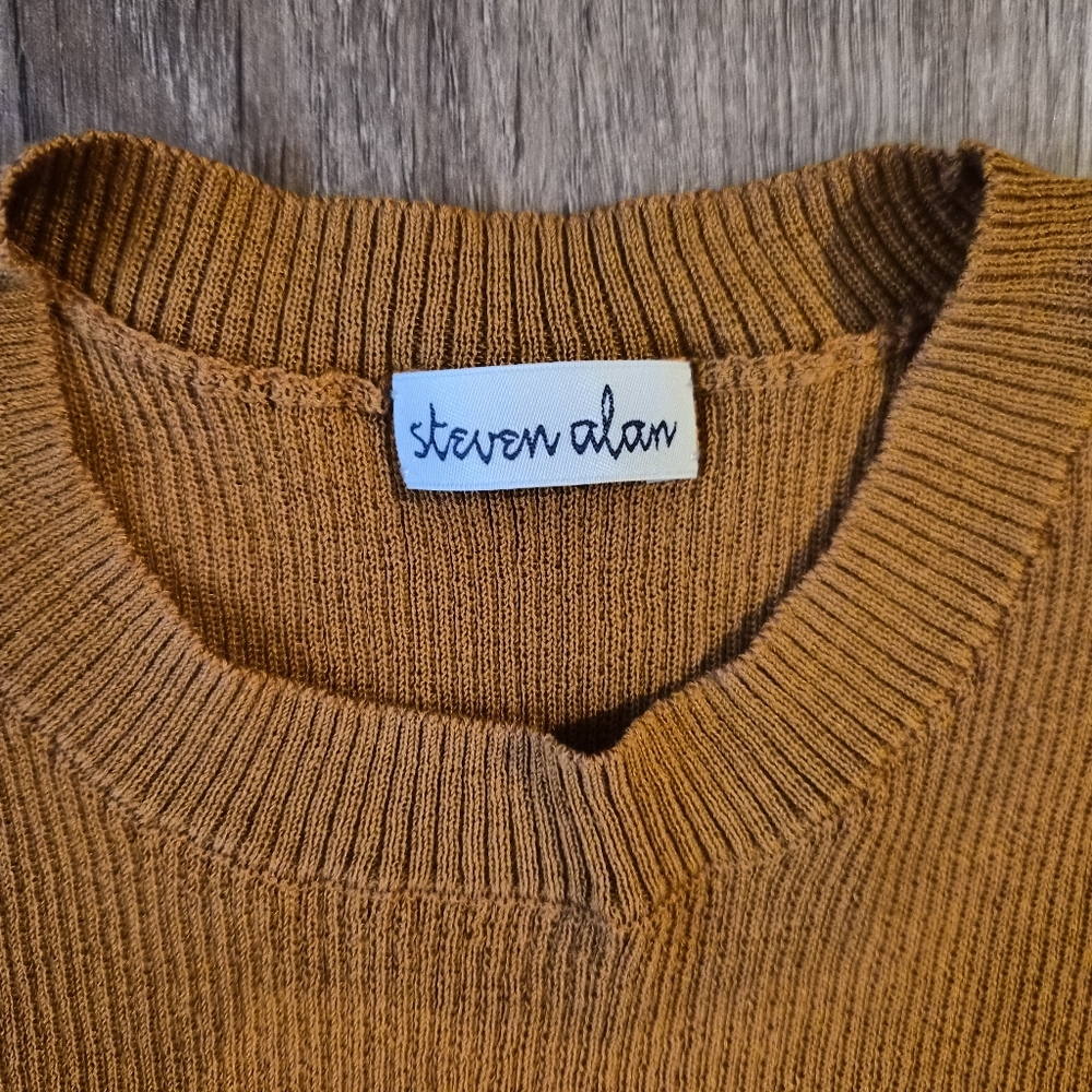 Steven Alan Pumpkin Ribbed Knit Top Small - Picture 2 of 5
